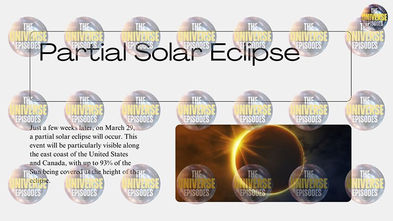 The image with overlapping circular logos partially obscures a solar eclipse, featuring text about the thrilling "What will happen in 2025 in space?" event. This highly anticipated celestial phenomenon promises to be a highlight of space observation.