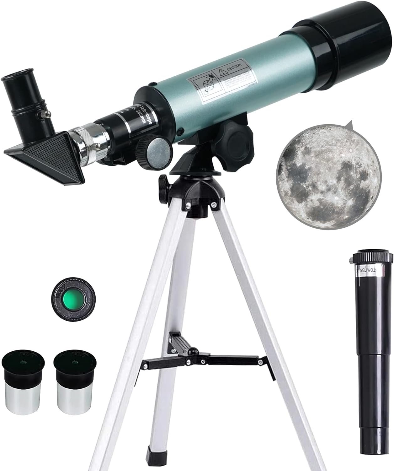 Celestron Kids Telescope - 360/50mm 90X Zoom HD Space Telescope with Tripod (Blue)