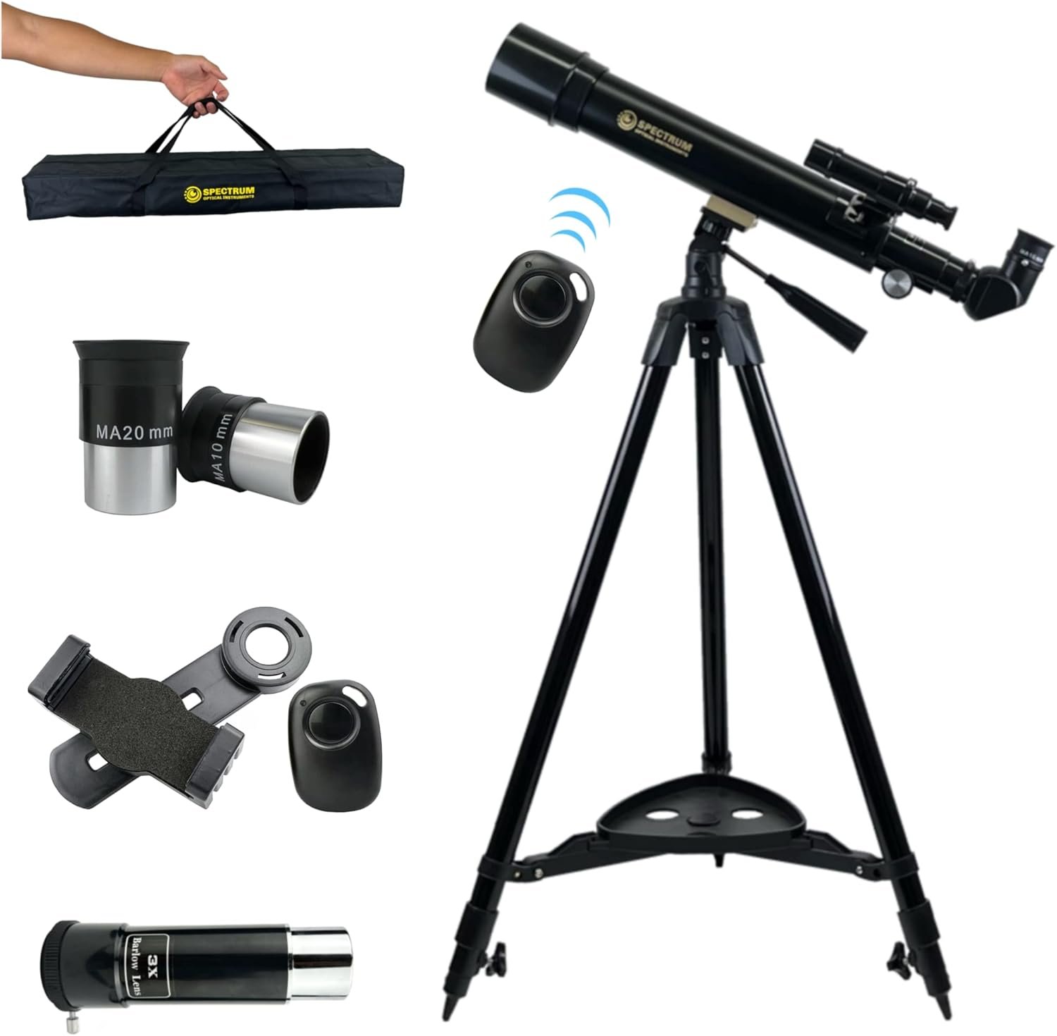 SpectrumOI Premium EQ Refractor Telescope 80mm Aperture for Kids and Adults