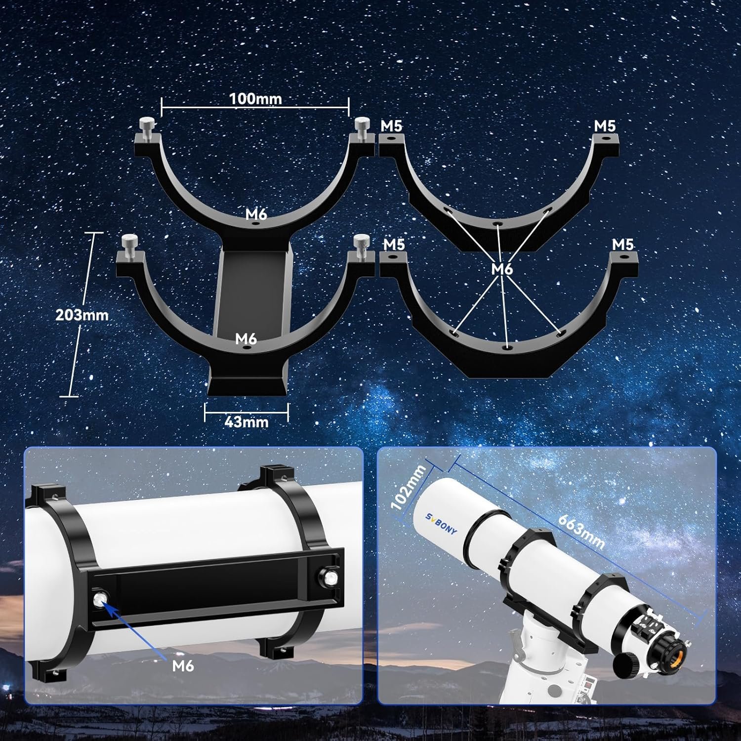 SVBONY SV48P Telescope, 90mm Aperture F5.5 Refractor OTA for Adults Beginners