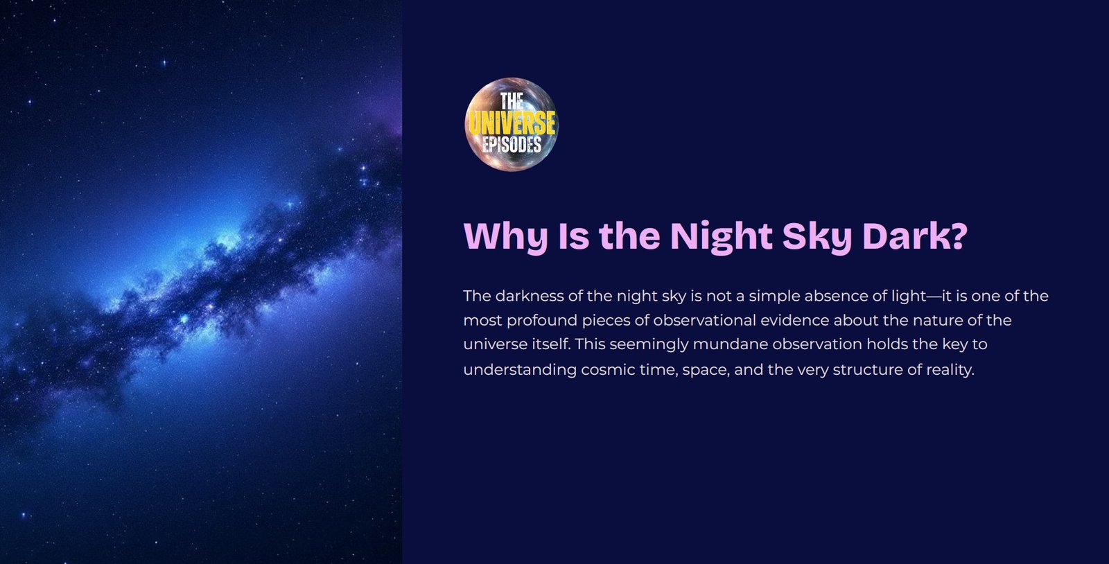 Why Is the Night Sky Dark? - PDF download - 8 Pages