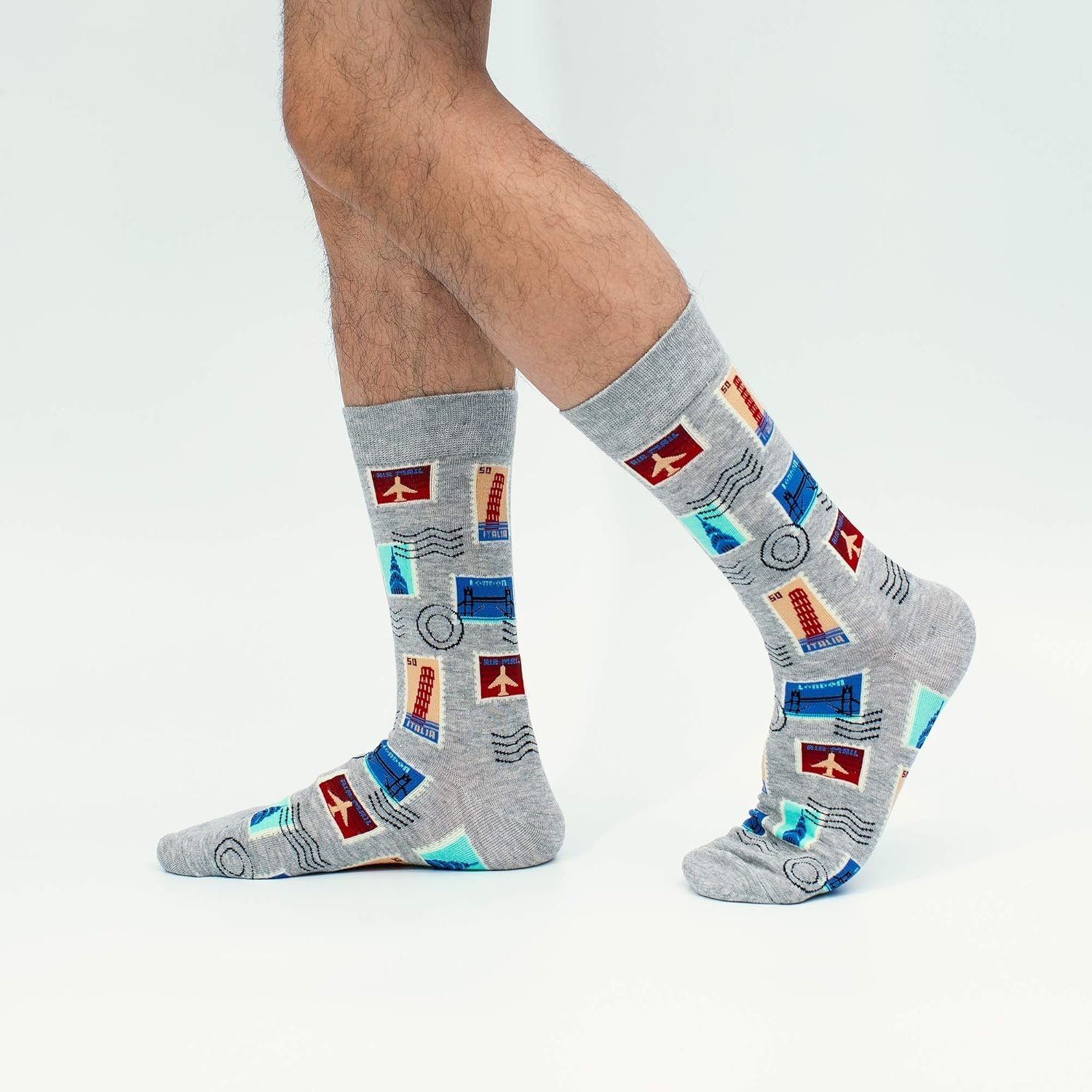 BONANGEL Mens Dress Socks Fun Funny Novelty Colorful Crazy Crew Dress Socks For Men 8-12