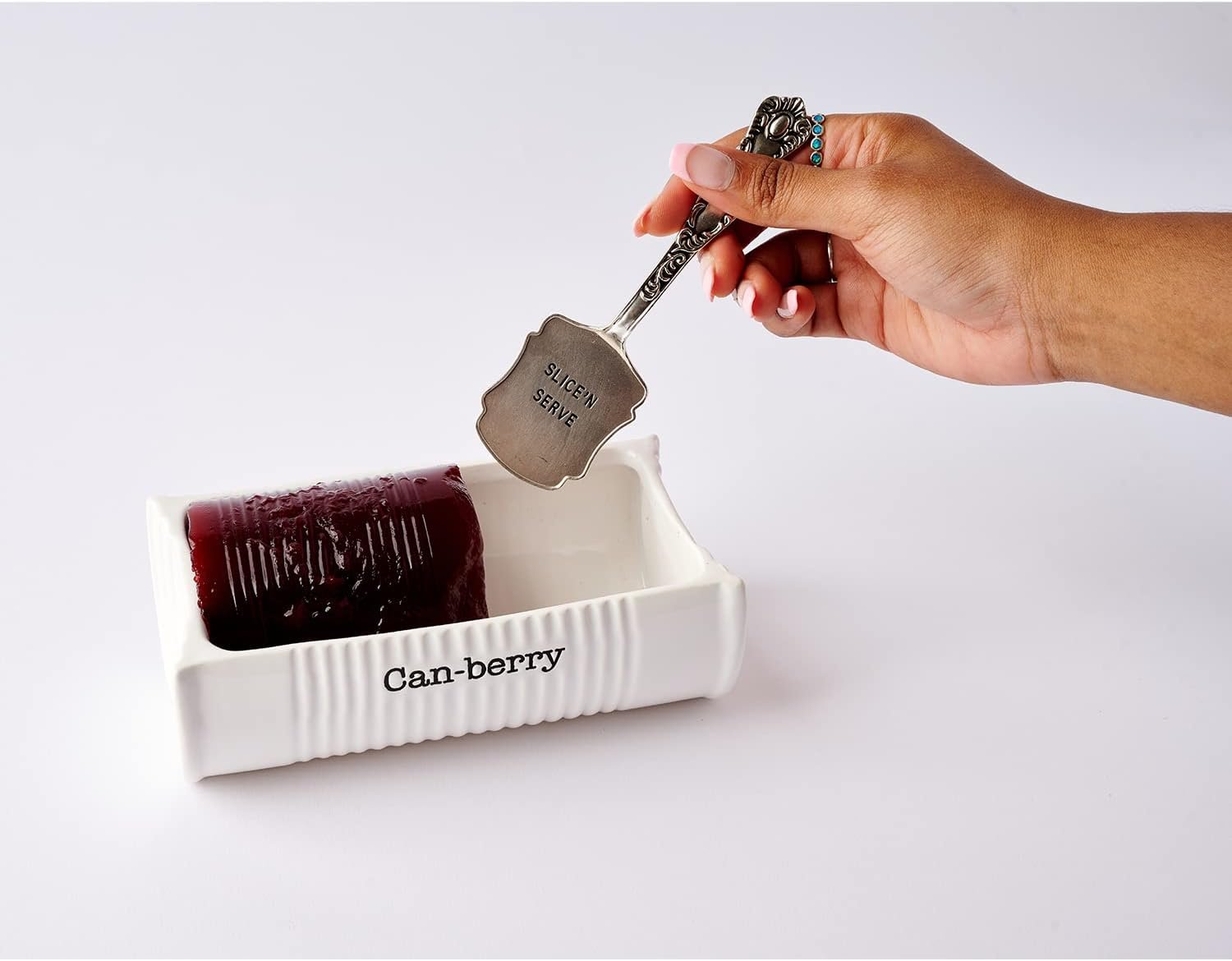 Mud Pie Can-Berry Ceramic Cranberry Serving Dish and Spatula Set