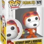 Funko Pop! vinyl figures of Astronaut Snoopy and Woodstock from Peanuts, displayed in their original packaging, number 1679.