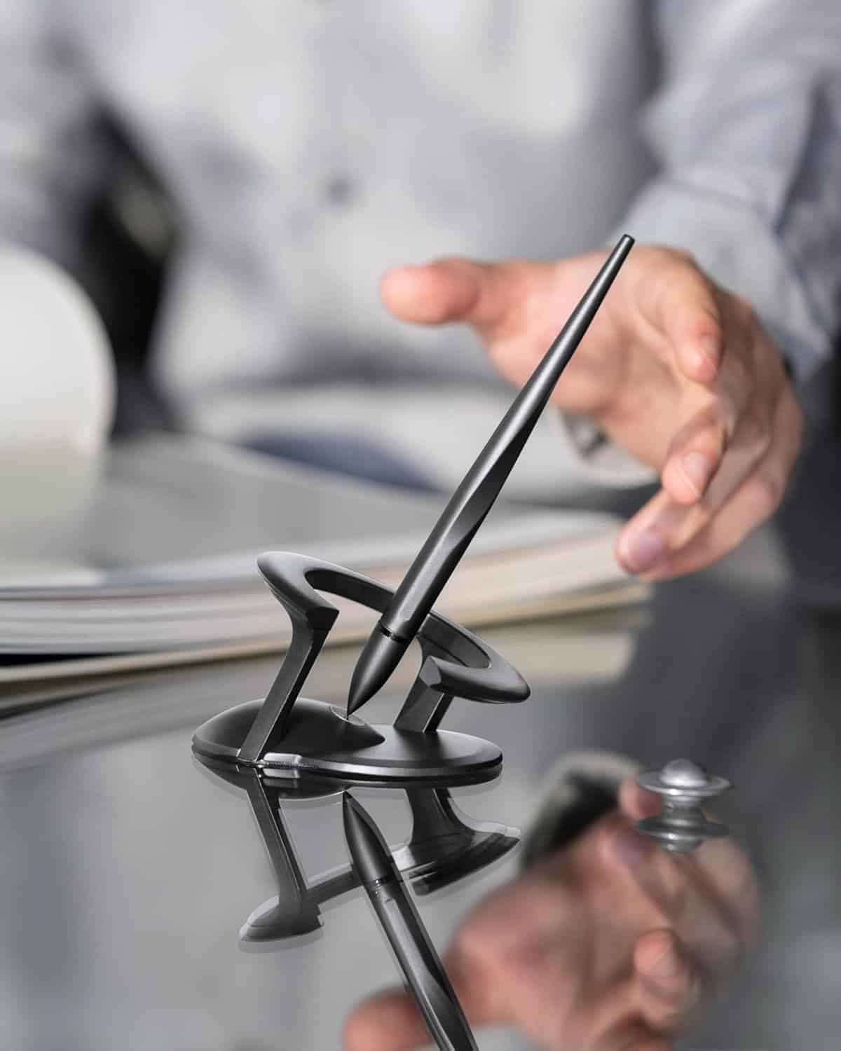 novium Hoverpen Interstellar - Space Black, Ballpoint Pen, Unique Conversational Starter