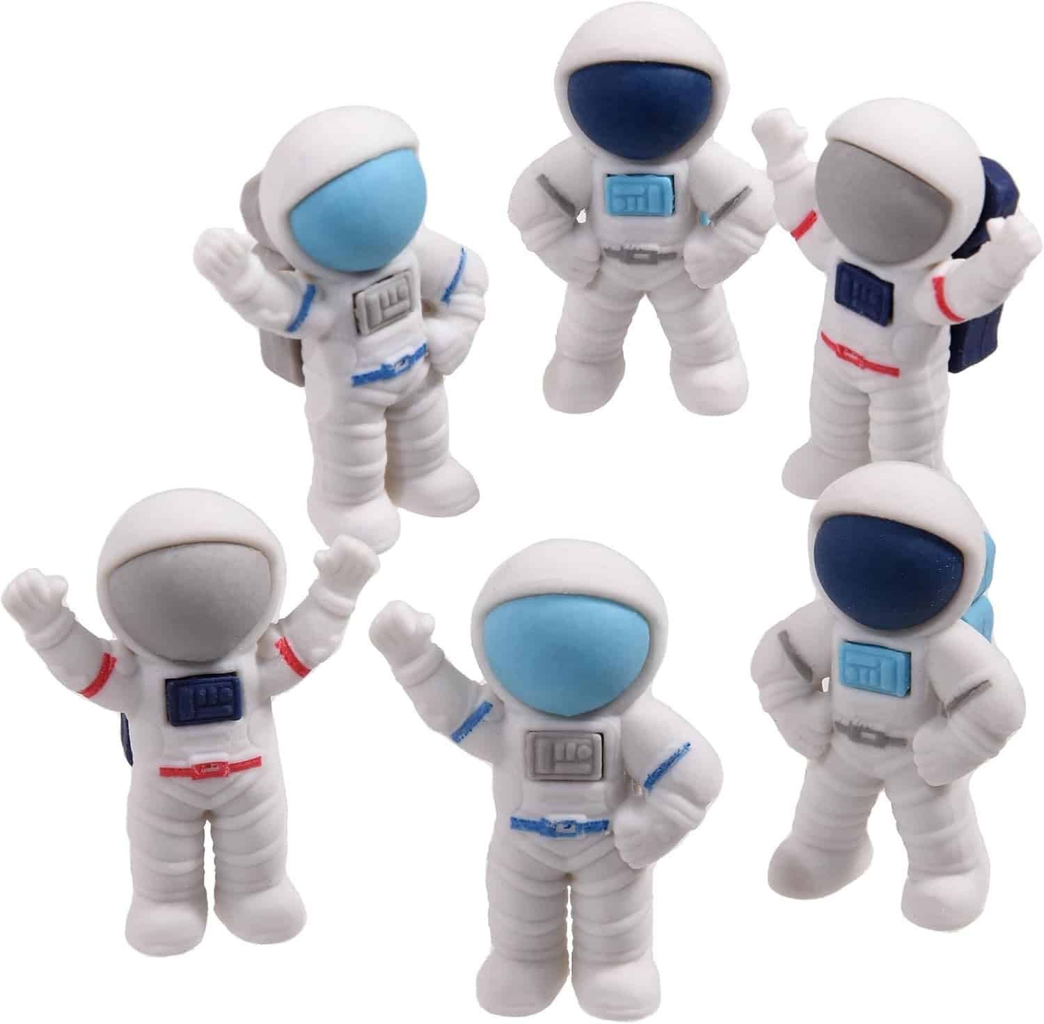 HILAZA 18Pcs Cute Outer Space Themed Erasers for Kids Bulk, Kawaii Fun Spaceman Desk Pet Pencil Erasers for School Classroom Supplies Prize Gifts Party Favors