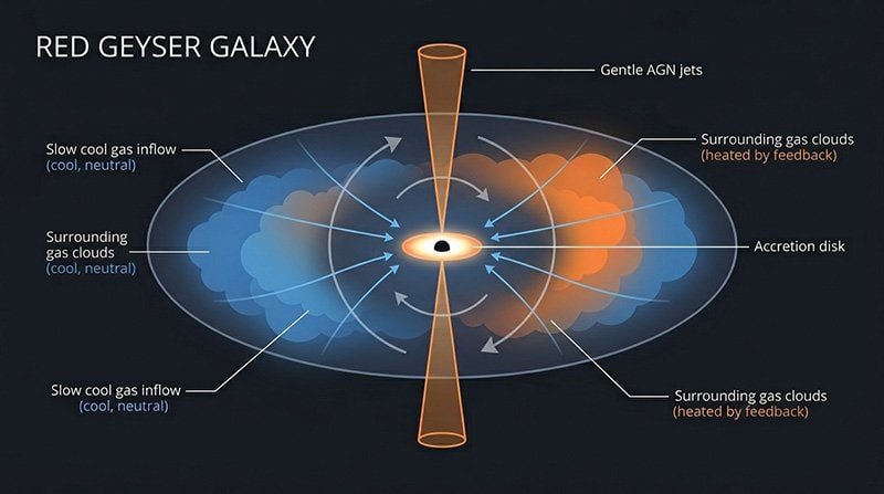 The Universe Episodes What Are Red Geyser Galaxies and How Do They Stay Quenched Despite Having Cool Gas?