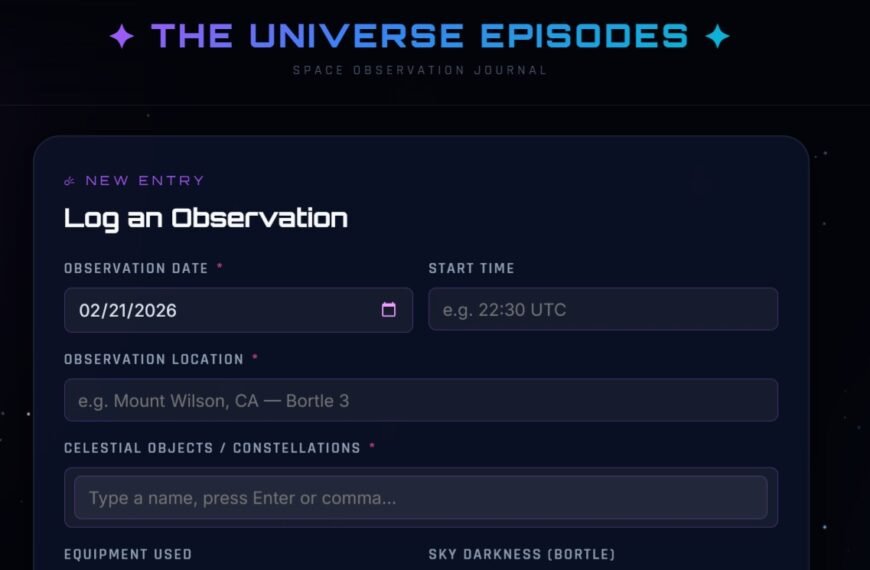 Free Space Observation Journal – Your Personal&hellip;