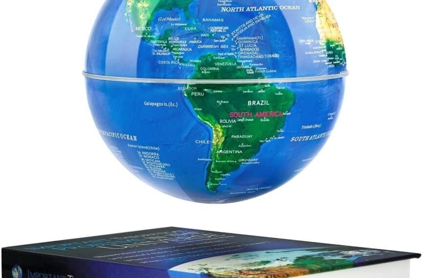 A globe floats above a closed book titled "Important Theoretical Problems in the Universe" against a white background.