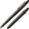 Two Fisher Space Pen Bullet — Matte Black (2026) ballpoint pens, one capped and one uncapped, are displayed side by side on a white background.