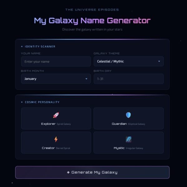 Discover Your Galaxy — My Galaxy Name&hellip;