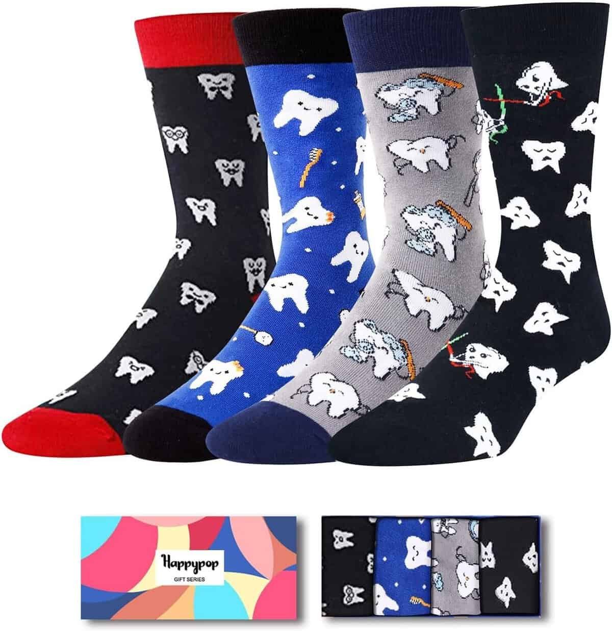 HAPPYPOP Doctor Patriots Math Lover Gifts - Teeth Golf Nurse Space Astronomy Lover Socks