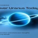 Uranus ice giant planet with rings in deep space