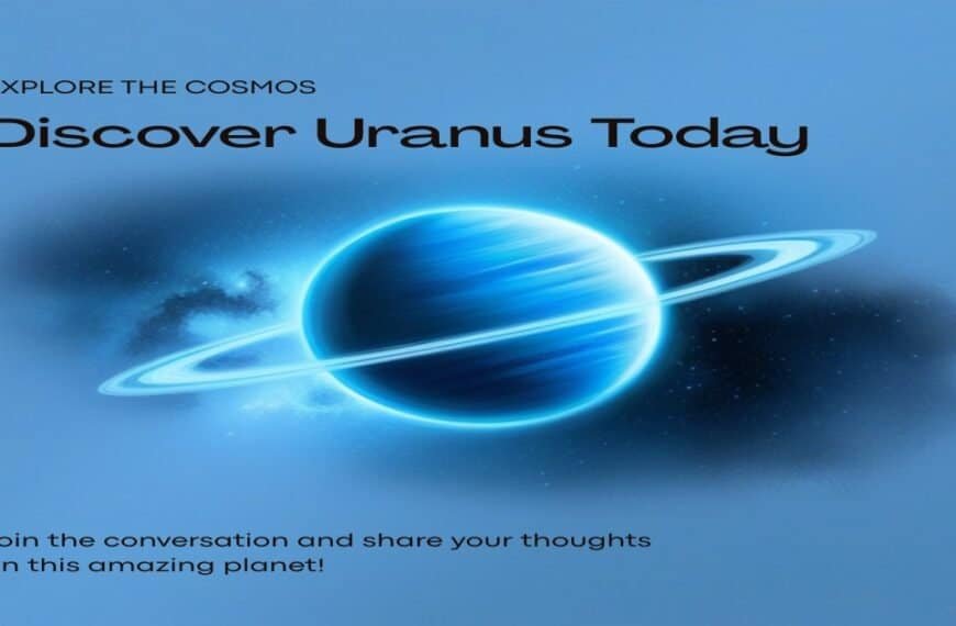 Uranus ice giant planet with rings in deep space