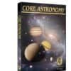 Box cover for "Core Astronomy" video, featuring images of planets and a galaxy in the background, with gold title text and Ambrose Video logo.