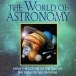 Book cover for "Exploring the World of Astronomy" by John Hudson Tiner, featuring an illustration of the solar system planets arranged in front of a blue and green cosmic background.