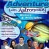 DVD cover for "The Standard Deviants: Astronomy Adventure," featuring planet and people illustrations, interactive learning feature highlights, and a review excerpt from Astronomy Adventure.
