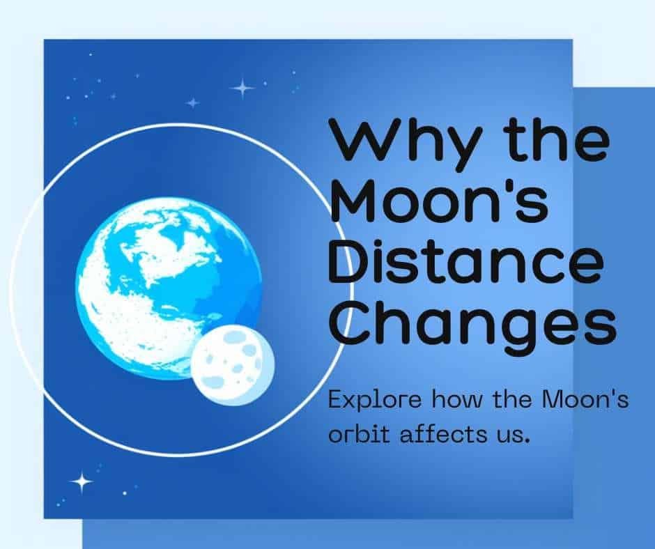 How Far Away Is the Moon? (Miles, KM & Light-Seconds Explained) 2 Illustration of Earth and Moon with text: "Why the Moon's Distance Changes. Discover how far away is the moon and how its orbit affects us.