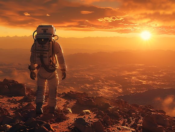 Mars Orbit: How Long Does it Take the Red Planet to Orbit the Sun? NASA Science Explained 2 Astronaut exploring a rocky mountain on Mars.