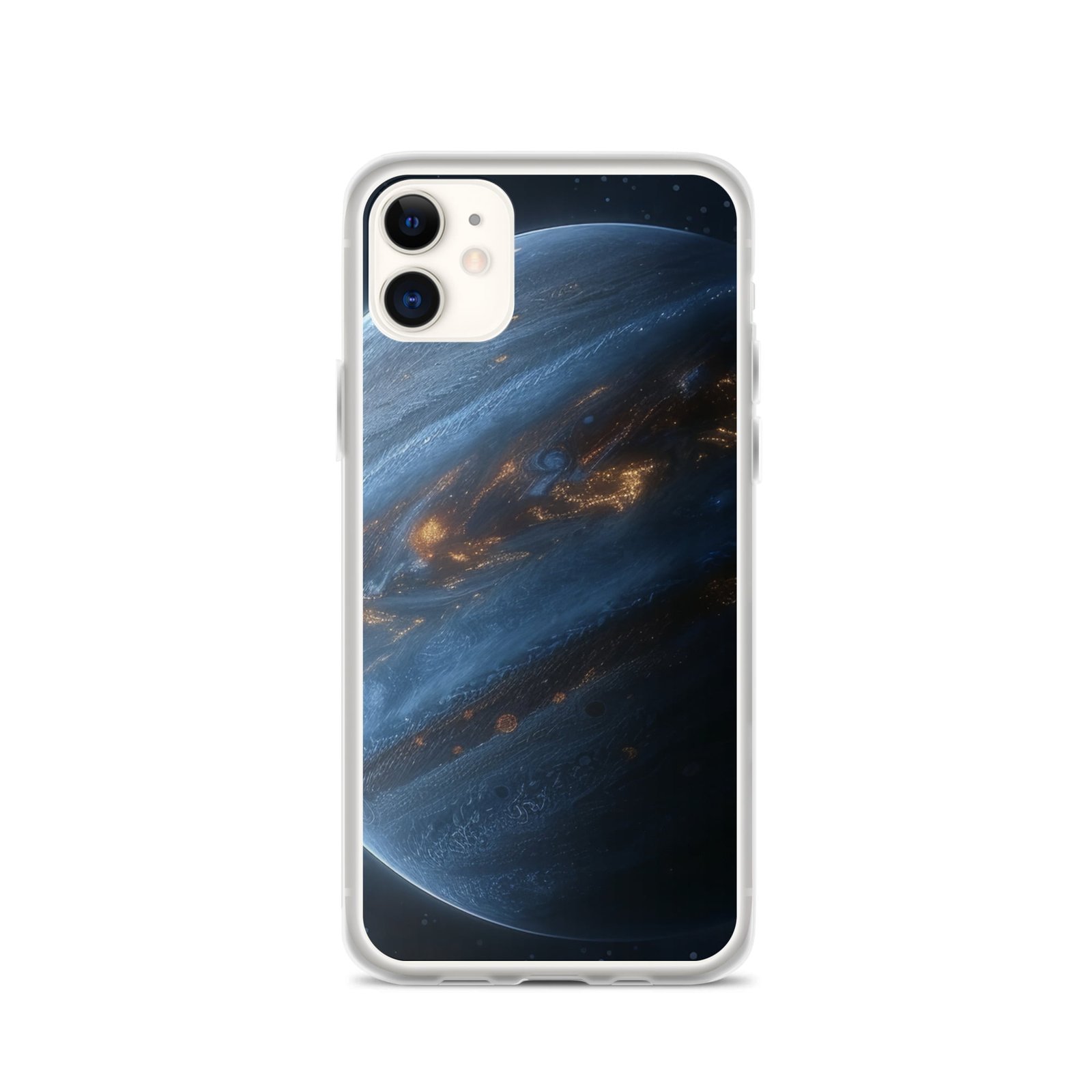 The New Planet Clear Case for iPhone®, inspired by the planet Jupiter, is perfect for space lovers and those who appreciate stunning celestial designs.