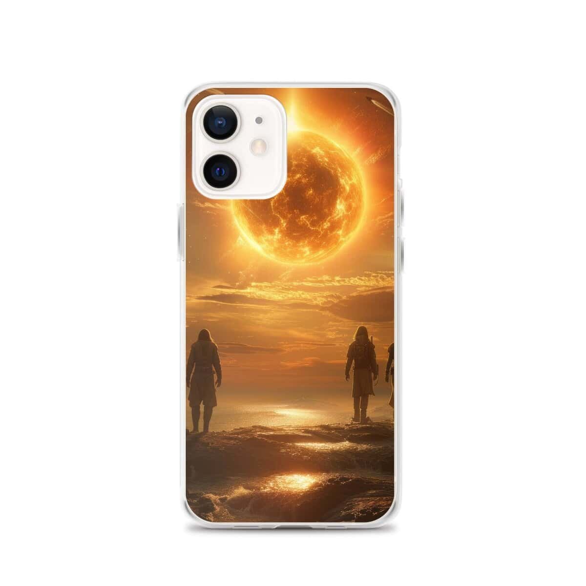 Future Us walking on the beach with the Sun Clear iPhone Case illuminating their path.
