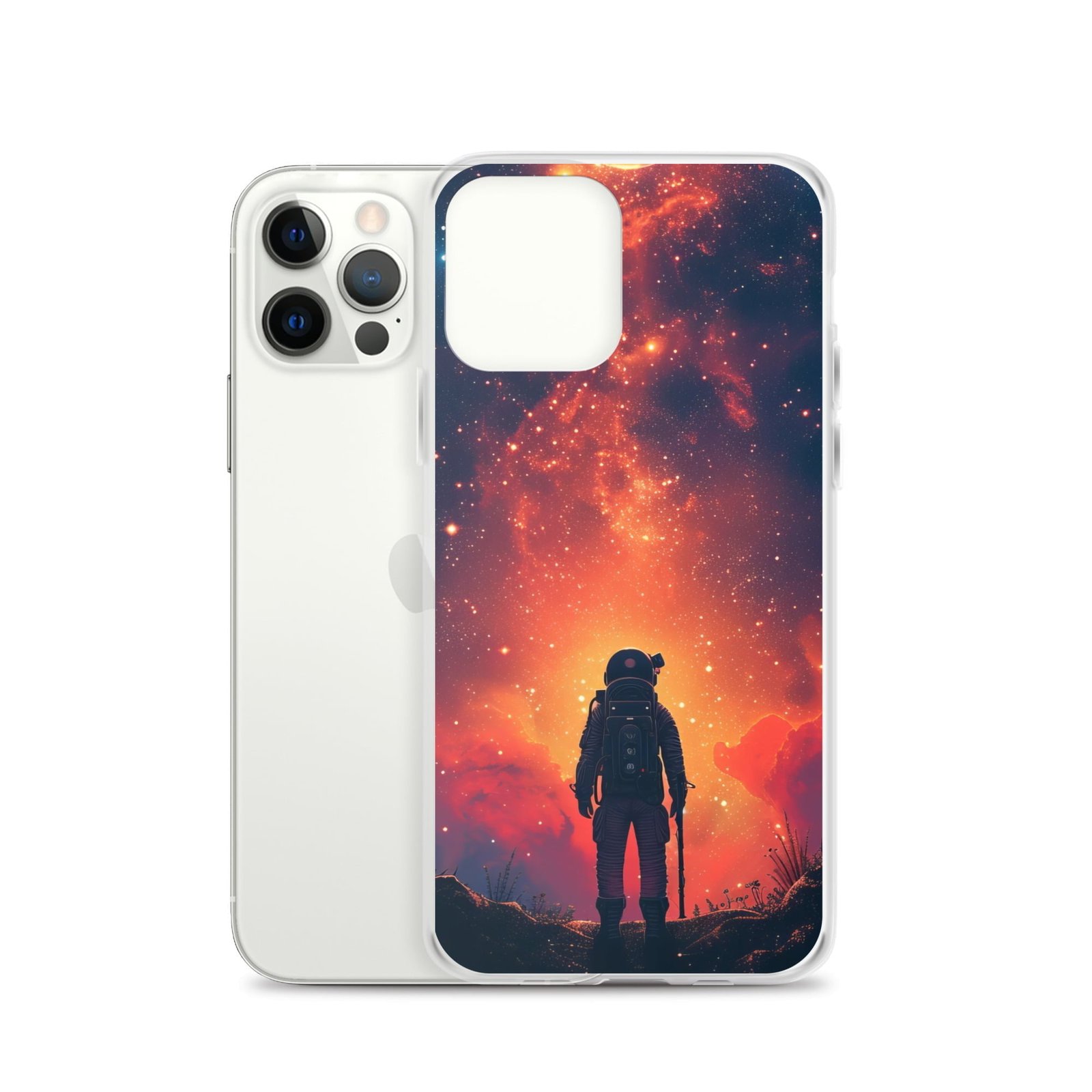 A Clear Case iPhone cover inspired by an astronaut in space.