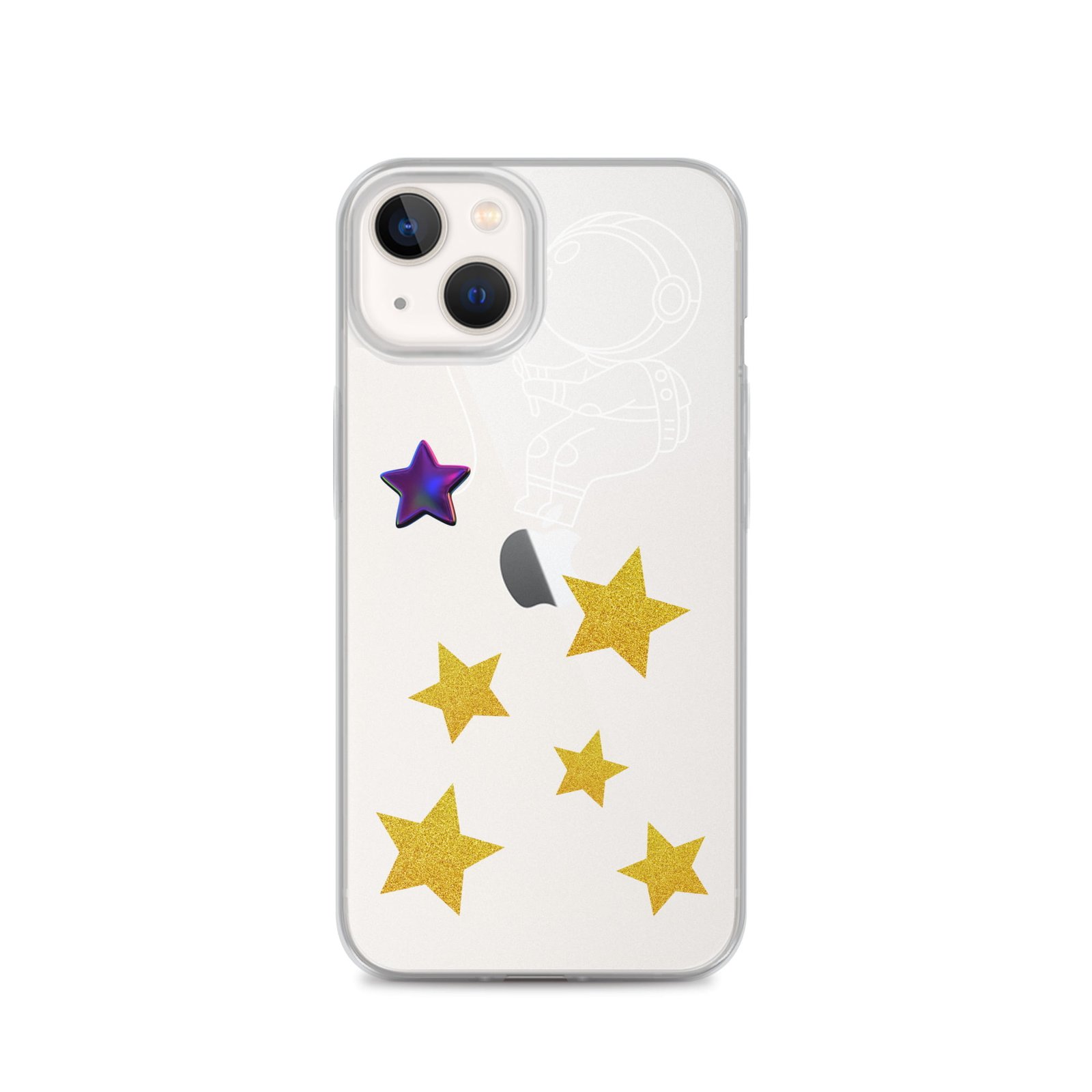 A Starry Night phone case adorned with stars and moons.