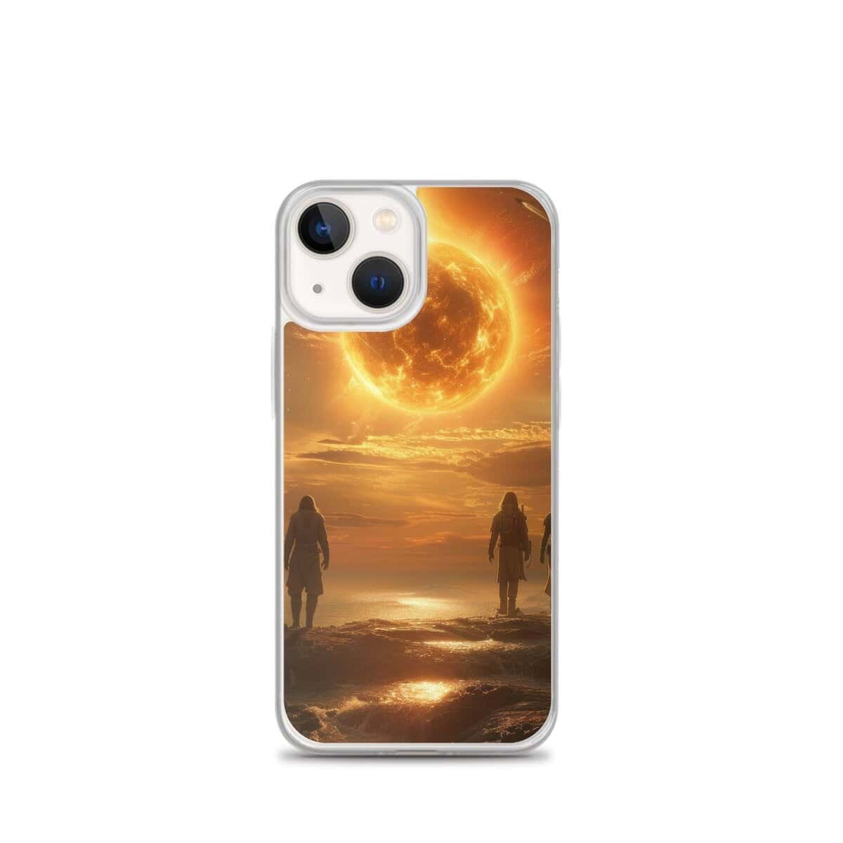 Two people walking on the beach with the sun behind them, iPhone 11 Pro Sun Clear Case