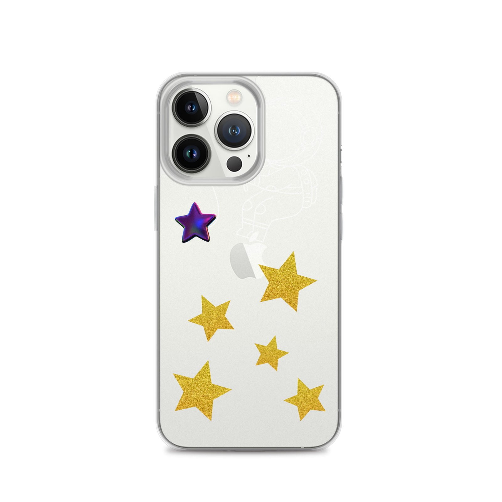 A Starry Night phone case in white and purple.