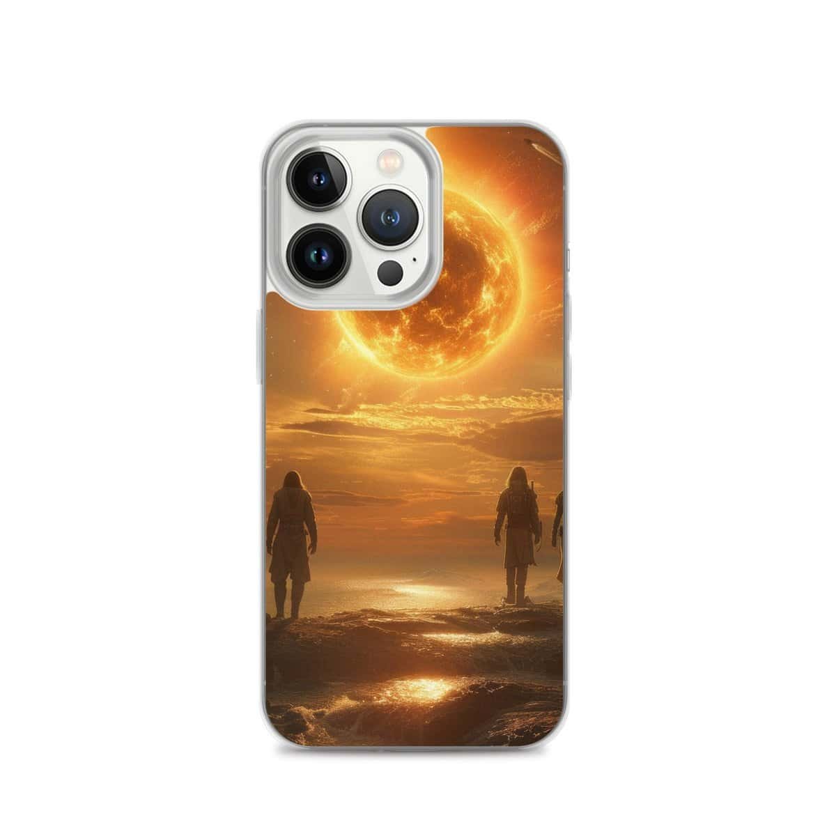 Two people standing on the beach with the future ahead of us, iphone 11 pro clear case.
