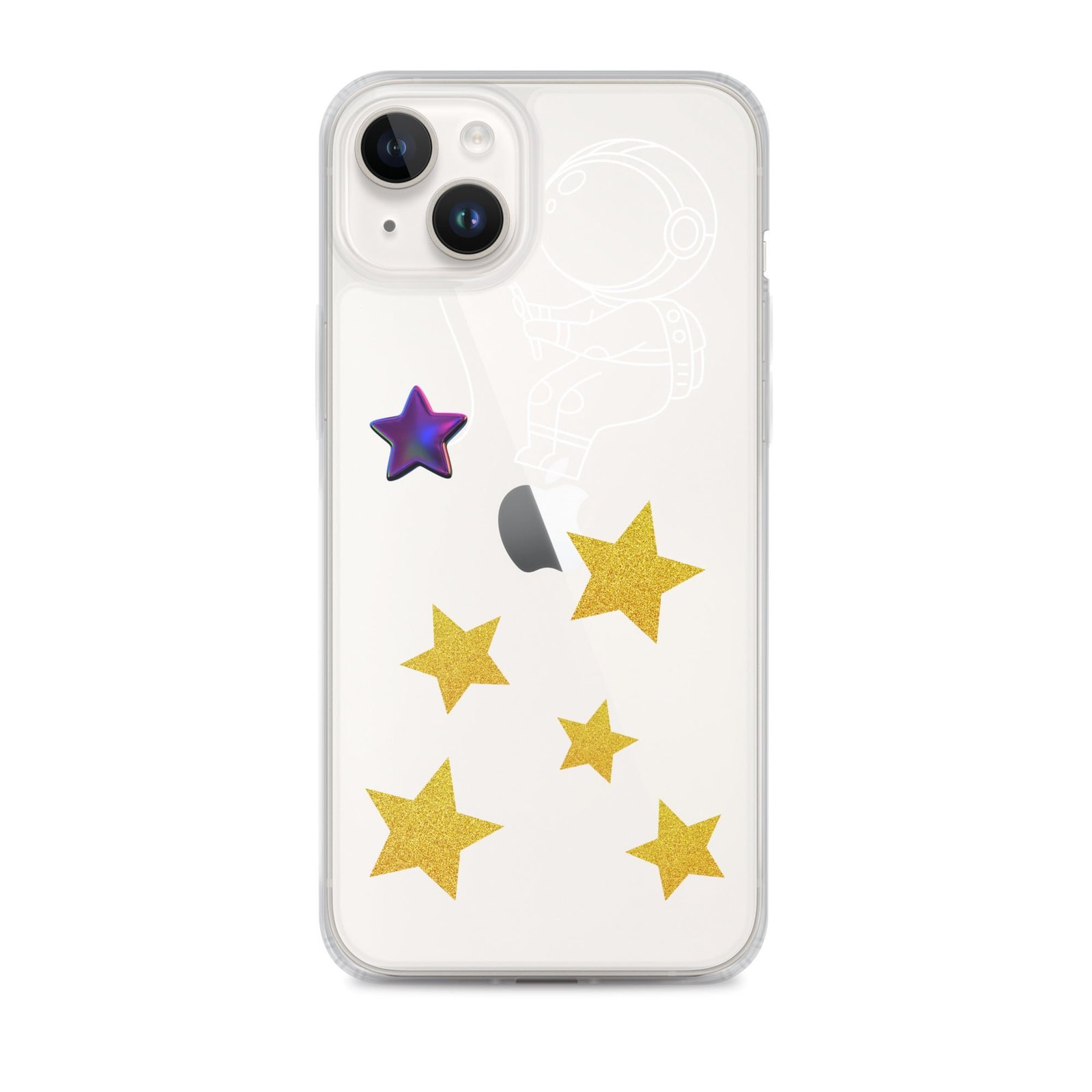 A phone case adorned with stars and moons, inspired by the enchanting Starry Night.