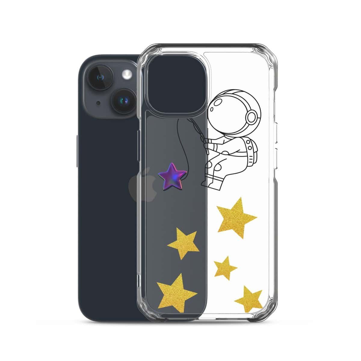 एक आईफोन केस जिसमें एक अंतरिक्ष यात्री अंतरिक्ष में "तारे पकड़ते" हुए दिखाया गया है।