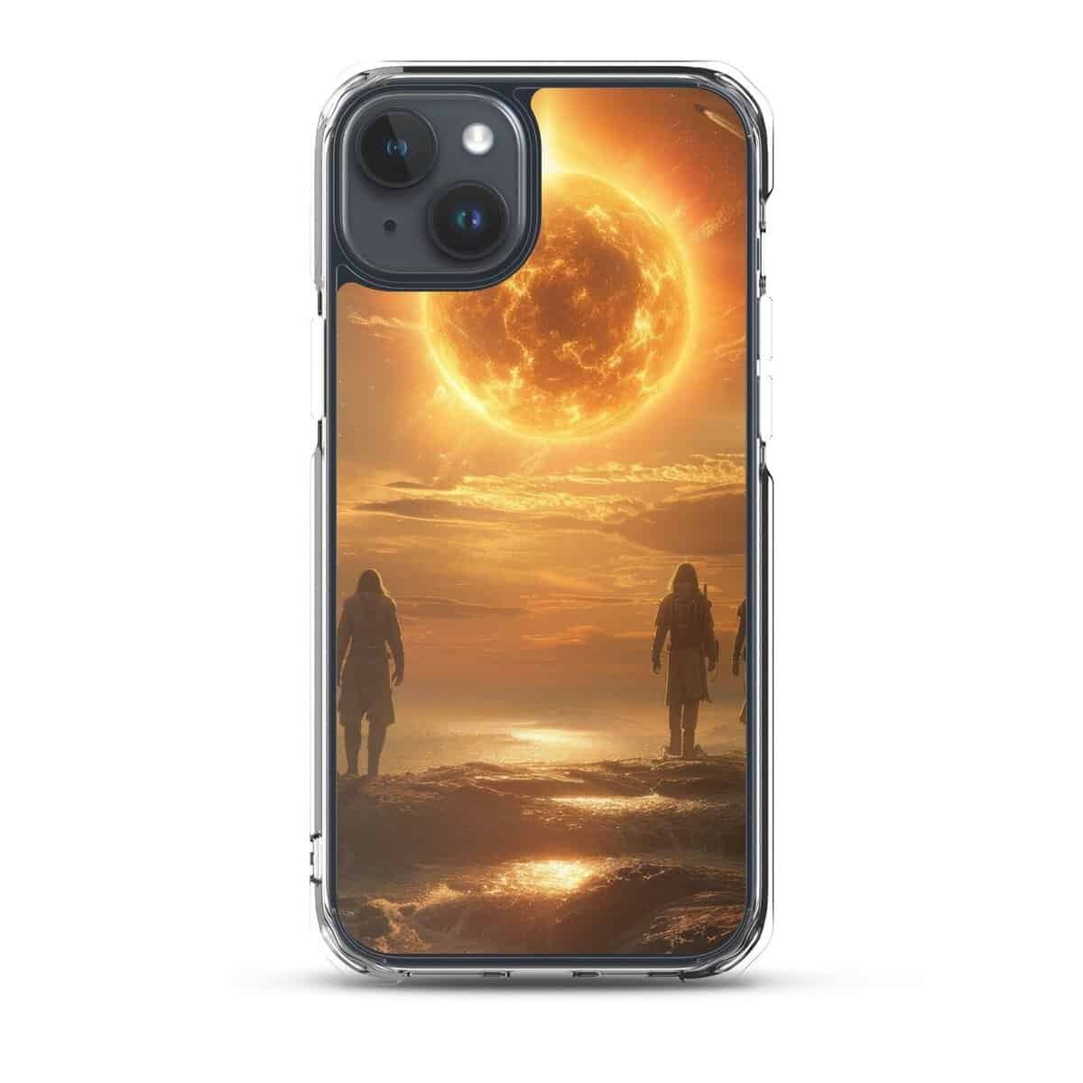 Two people walking on the beach with the sun behind them, showcasing the iPhone 11 Pro case for a bright future.
