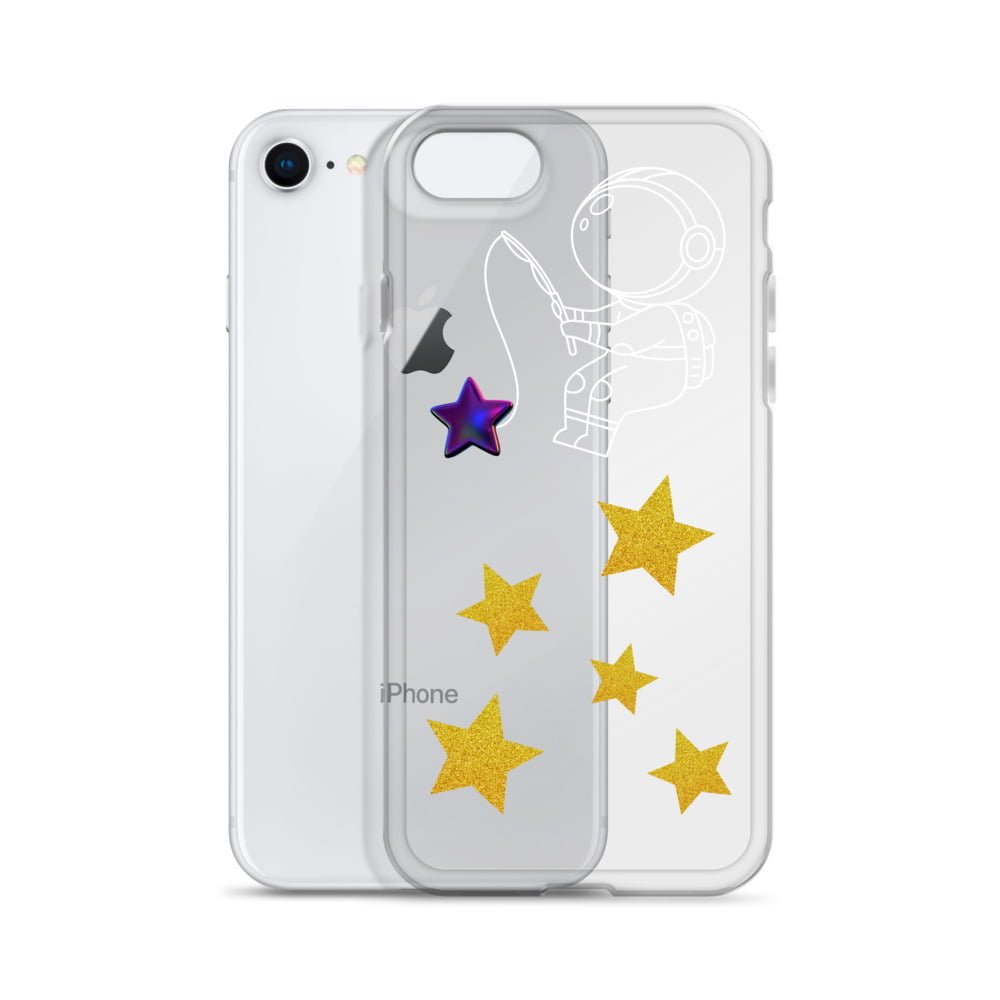 A Starry Night-inspired iPhone case featuring an astronaut and stars.