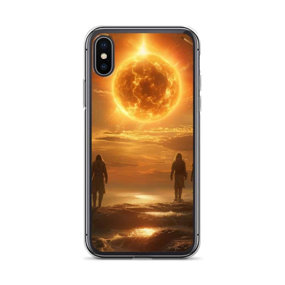 Two people standing in front of the Sun Clear Case.