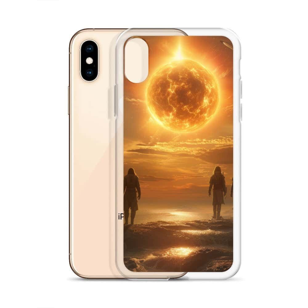 Two Future Us standing in front of the sun iphone case.