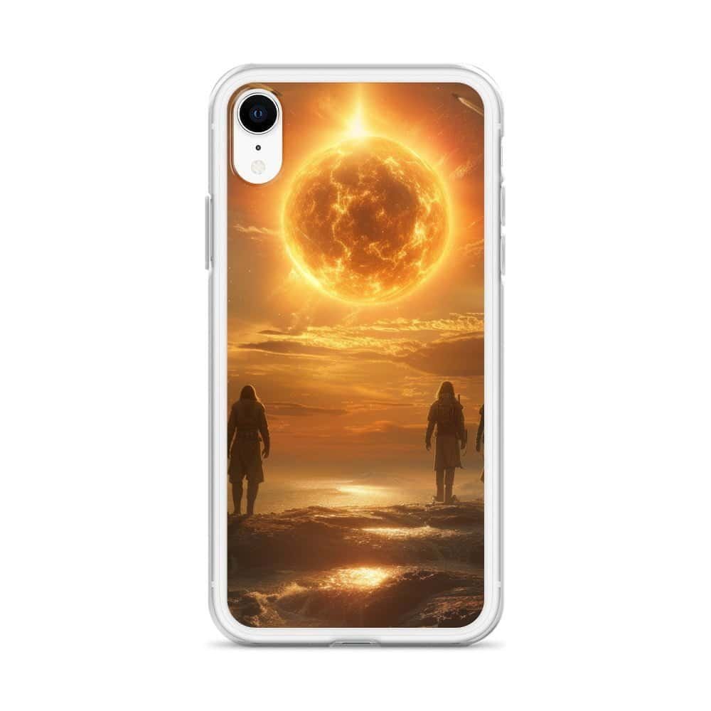 Future Us standing in front of the iPhone Sun Clear Case.