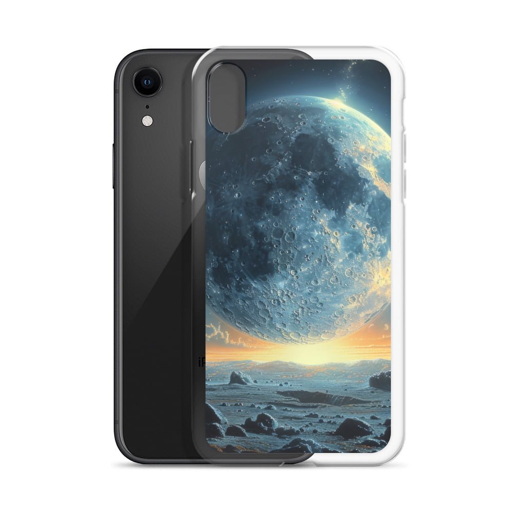 An iPhone case featuring a clear image of the moon, bringing the user closer to the celestial body.