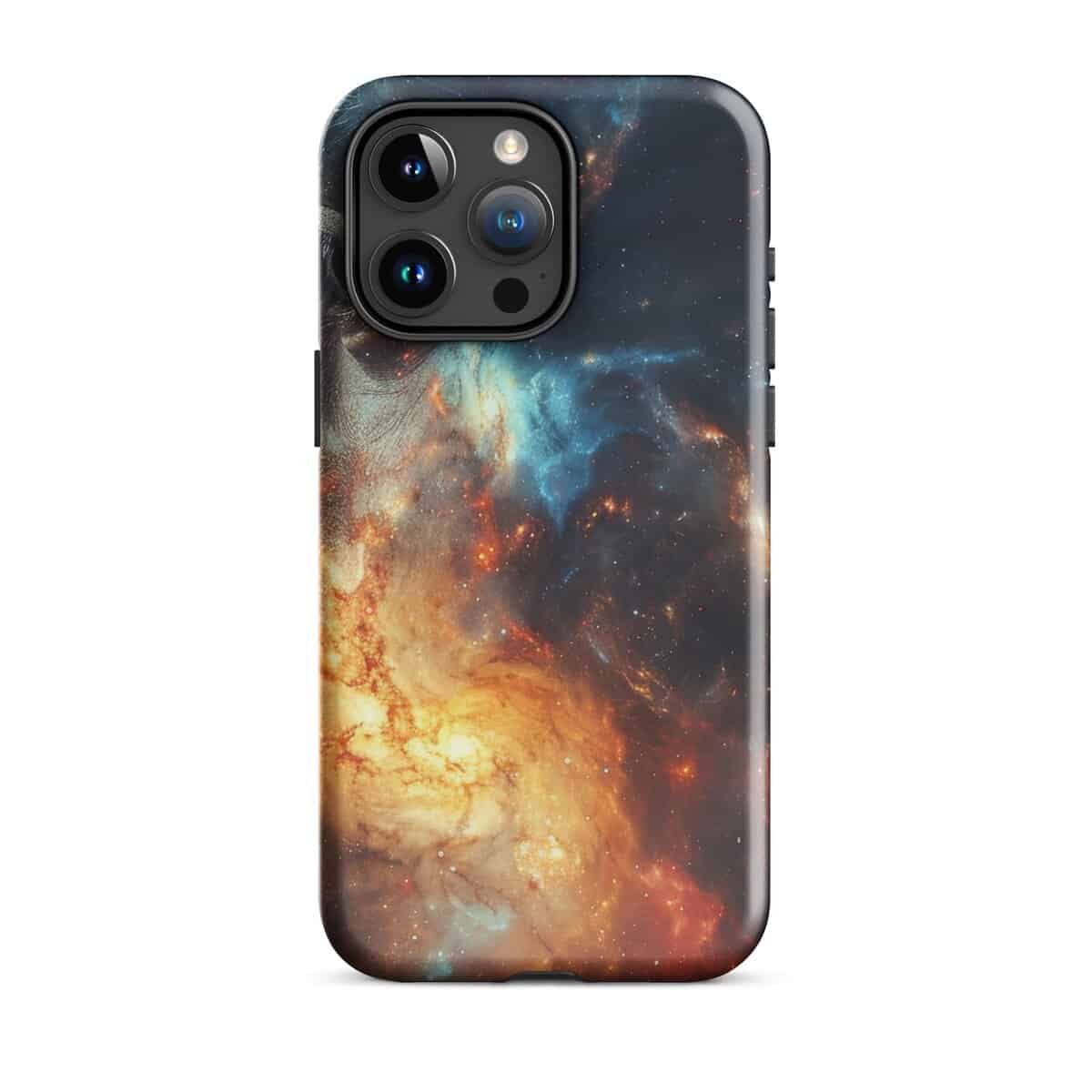 A Tough Case iPhone featuring a Cosmic Contemplation image.