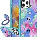 An iPhone 13 Pro Max case with a kickstand and Ultimate Aliens on it.