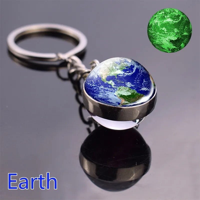 A key chain with a Planet Keyring in the middle.