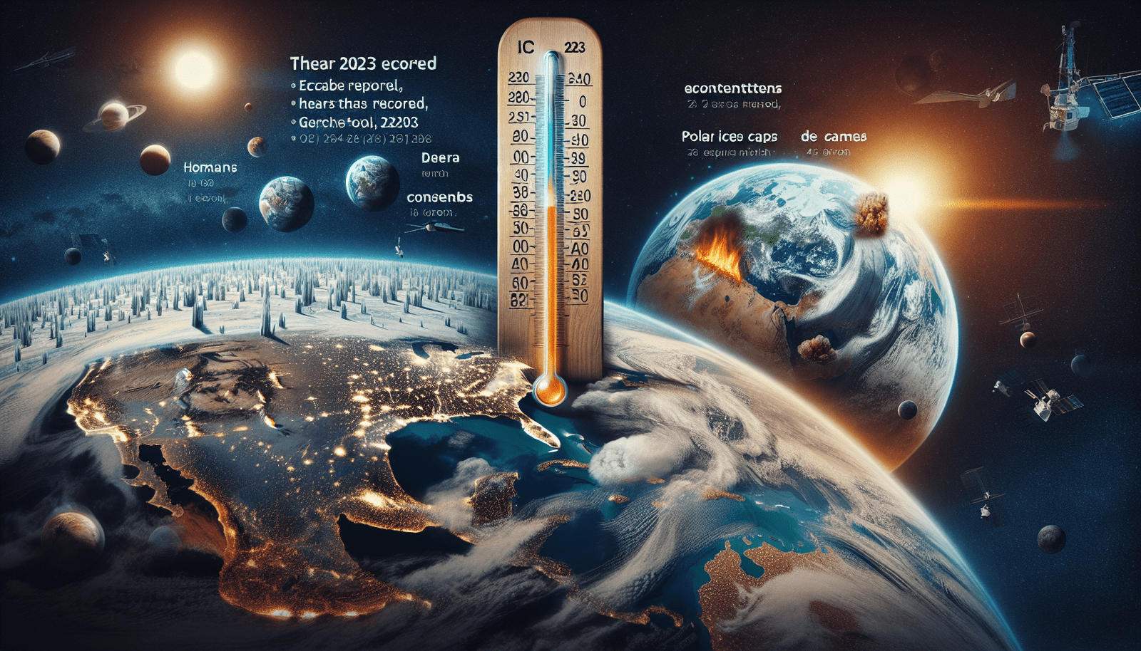 A thermometer showing the temperature of the earth.