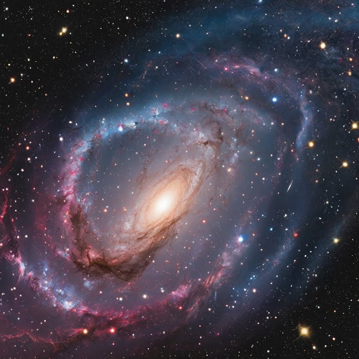Image of Unraveling_the_Cosmic_Mystery__How_Many_Galaxies_Exist_in_the_Universe__png (2), a spiral galaxy with a bright core and colorful swirling arms consisting of stars, nebulas, and cosmic dust, set against a dark space background.