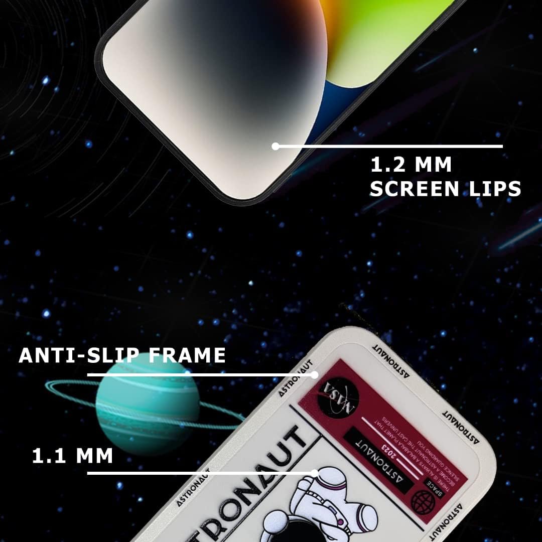 Astronaut iphone 13 Case Cute Cartoon Compatible with iphone 13 Case Cool Design Space Mars Phone Case Black