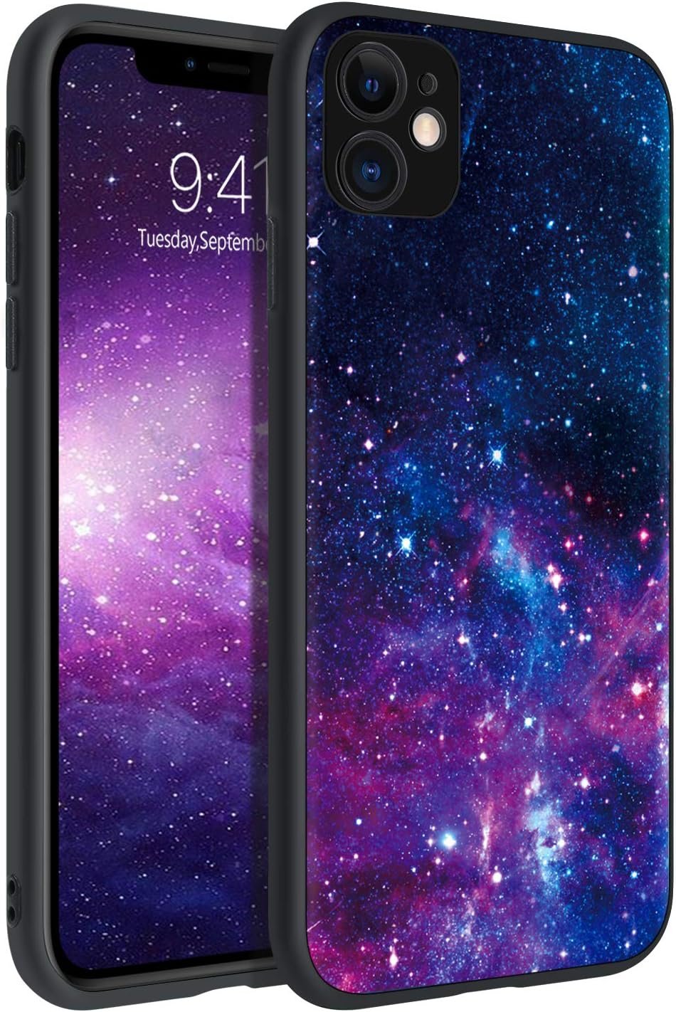 BENTOBEN iPhone 11 Case, Phone Case iPhone 11, Slim Fit Glow in The Dark Soft Flexible Bumper Protective Anti Scratch Non-Slip Phone Cases Cover for Apple iPhone 11 6.1 (2019), Nebula/Galaxy Design