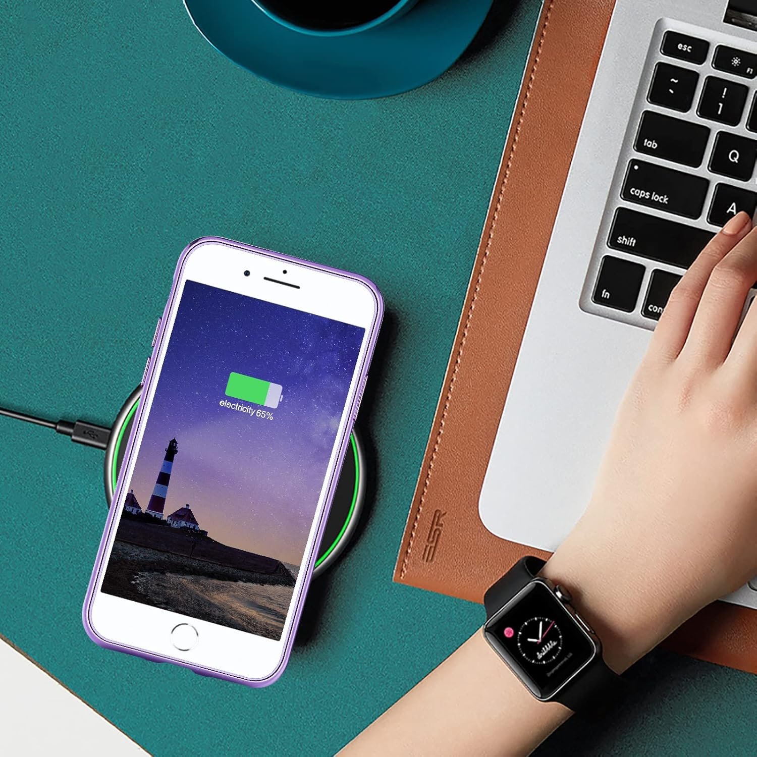 GUAGUA Compatible with iPhone SE 2022/2020 Case iPhone 8 Case iPhone 7 Case Glow in The Dark Noctilucent Luminous Space Nebula Slim Fit Protective Anti Scratch Case for iPhone 8/7/SE, Blue Nebula