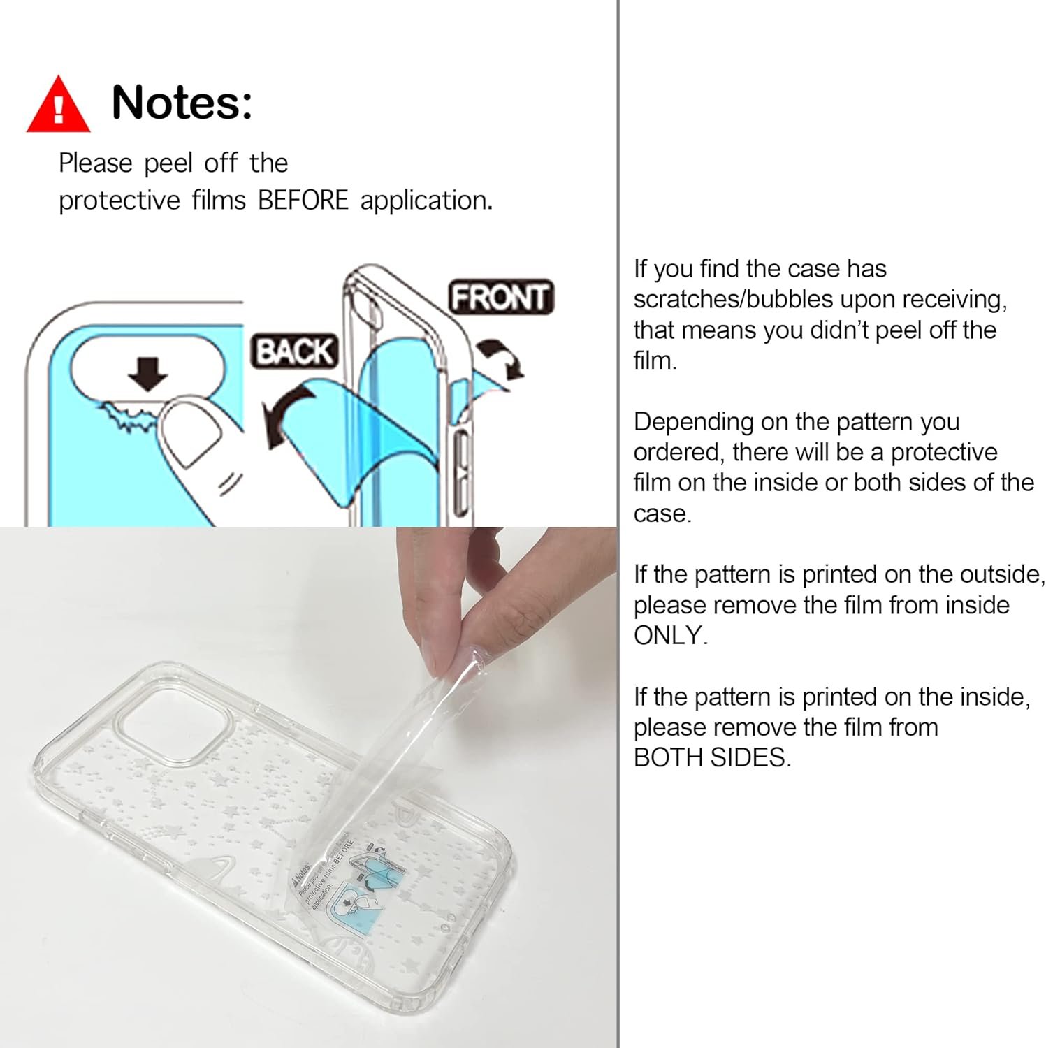 RANZ Compatible with iPhone 13 Case, Anti-Scratch Shockproof Series Clear Hard PC+ TPU Bumper Protective Cover Case for iPhone 13 (6.1) - Universe