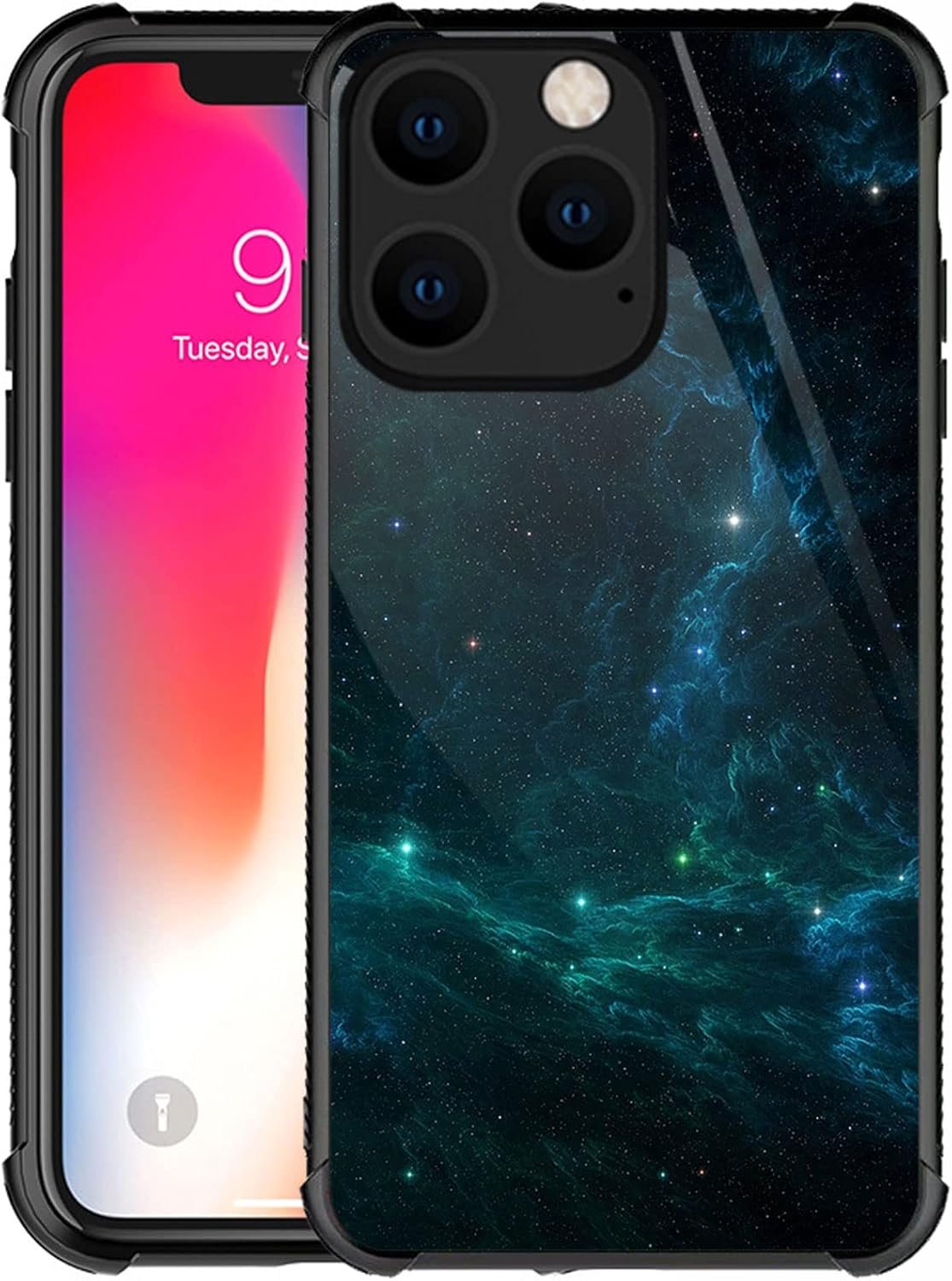 CARLOCA Compatible with iPhone 14 Case,Amazing Nebula Space Light Pattern Design for Girl Boy Shockproof Anti-Scratch Case for iPhone 14