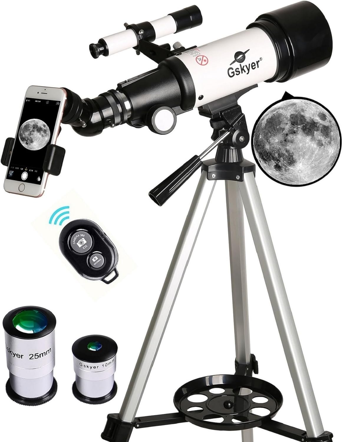 Gskyer Telescope, 70mm Aperture 400mm AZ Mount Astronomical Refracting Telescope - Travel Scope with Carry Bag