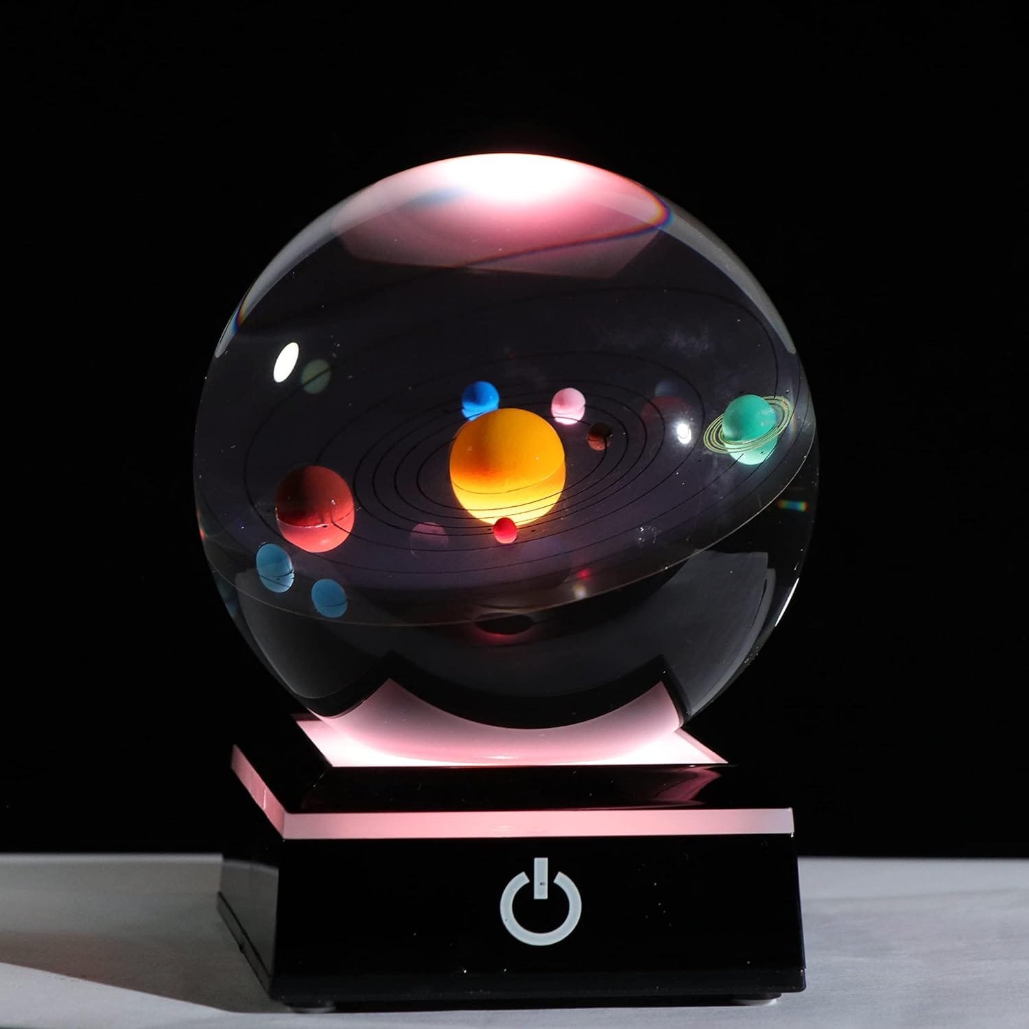 K9 Crystal 3D Solar System Model Crystal Ball 80mm Astronomy Gifts